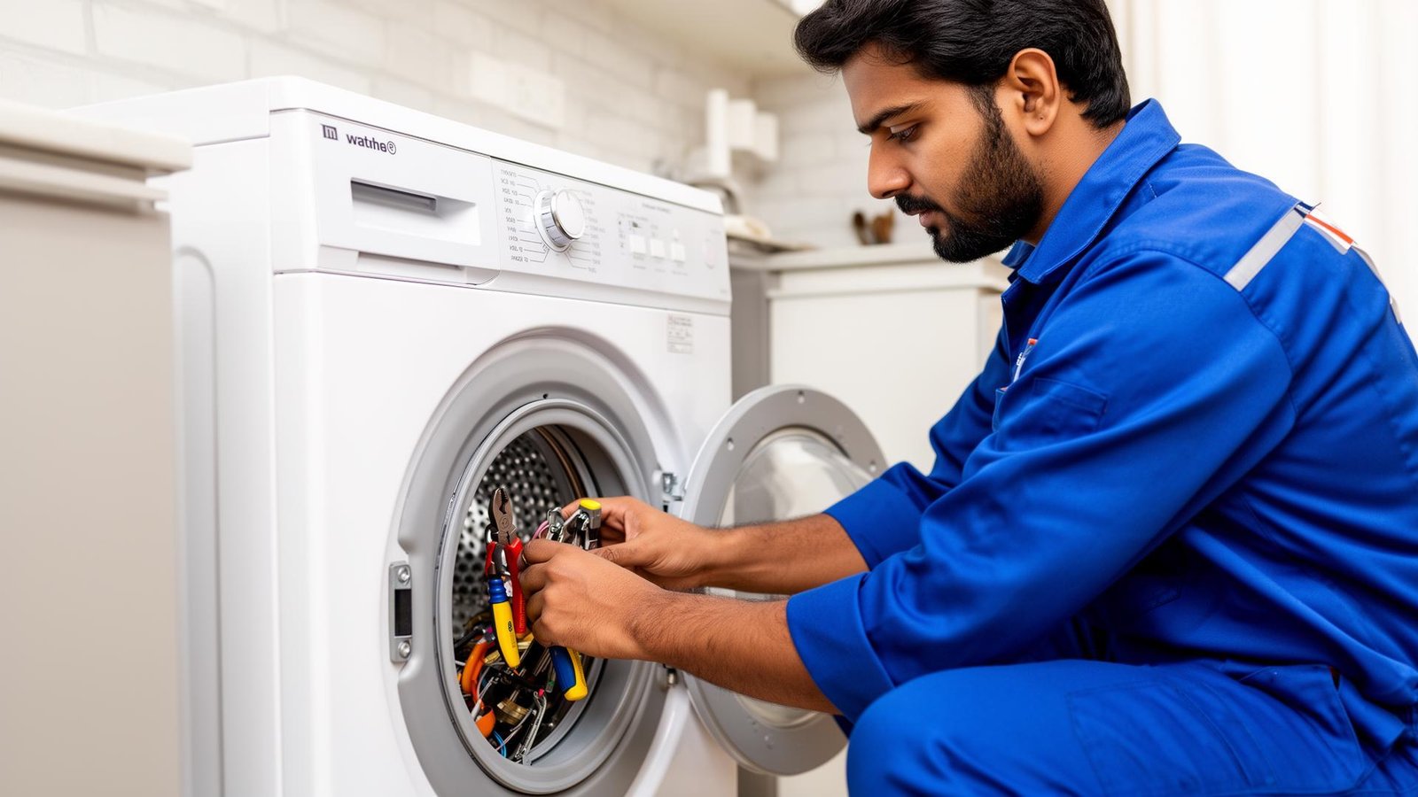 Technician repairing a smart TV